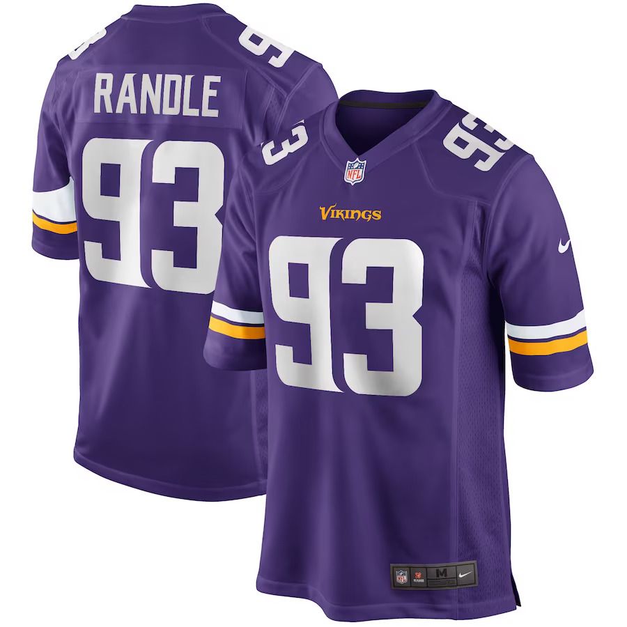Men Minnesota Vikings 93 John Randle Nike Purple Game Retired Player NFL Jersey